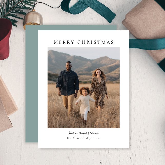 Minimalist Christmas Family Single Photo Card (Creator Uploaded)