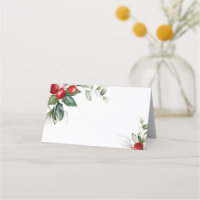 Minimalist Christmas Greenery & Red Berries Weddin