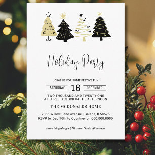 Minimalist Christmas Holiday Party Baubles Festive Invitation