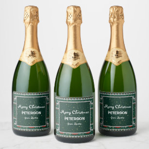 Minimalist Christmas holiday Sparkling Wine Label