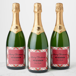 Minimalist Christmas holiday Sparkling Wine Label