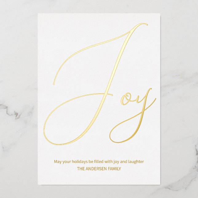 Minimalist Christmas Joy White Gold Holiday (Front)