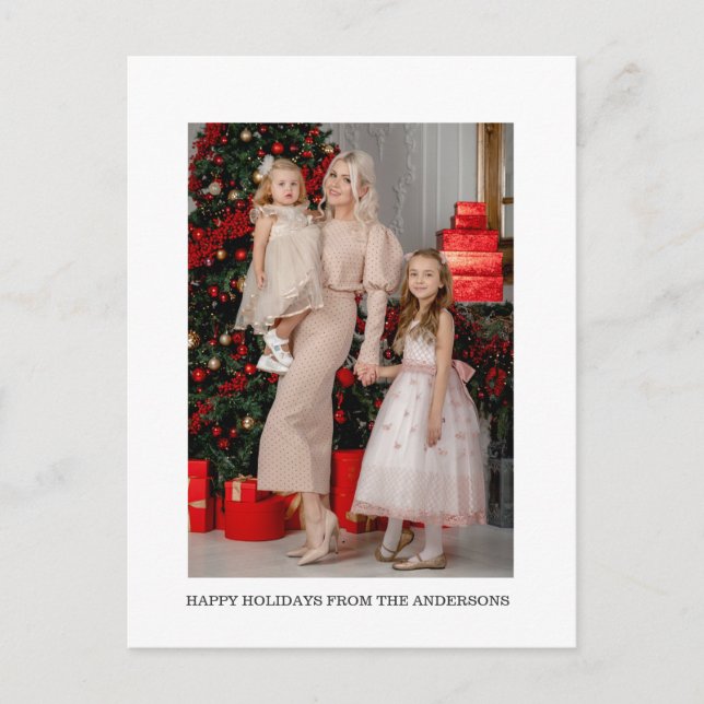 Minimalist Christmas Modern Photo Holiday Message  (Front)