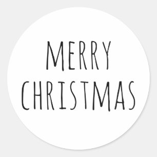 Minimalist Christmas   Neutral Festive Holiday Classic Round Sticker