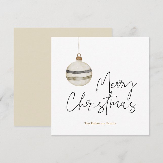 Minimalist Christmas Ornament Ball Holiday Card (Front/Back)
