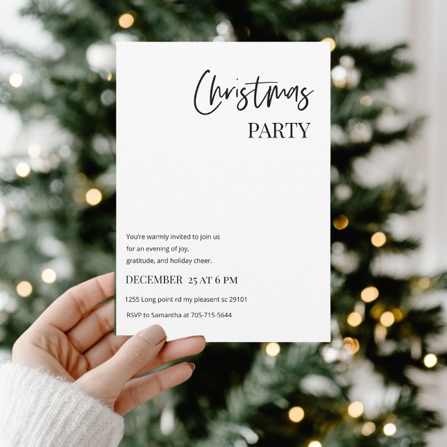 Minimalist Christmas Party Modern  Invitation (Creator Uploaded)