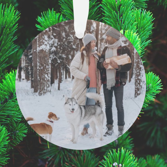Minimalist Christmas | Scandi Slate Gray Photo Ornament (Creator Uploaded)