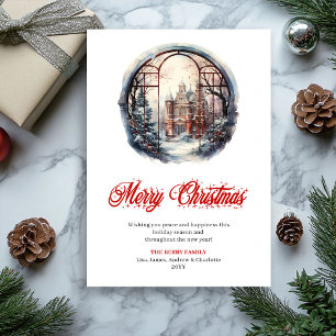 Minimalist Christmas scene digital greeting card
