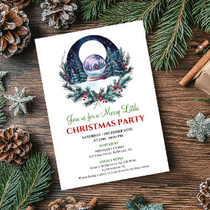 Minimalist Christmas Scene Watercolor Party Invite