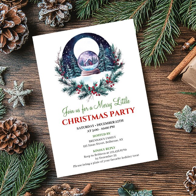 Minimalist Christmas Scene Watercolor Party Invite (Minimalist Christmas Scene Watercolor Party Invite)