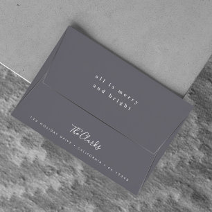 Minimalist Christmas   Stylish Scandi Slate Grey Envelope