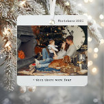 Minimalist Christmas Then There Were Four Family Metal Ornament<br><div class="desc">Mark a special moment in your family’s journey with the Minimalist Christmas Then There Were Four Family Metal Ornament. Perfect for your tree, this first Christmas ornament celebrates your family’s expansion, whether it's for a growing family of three or a heartwarming pregnancy announcement. With its sleek and modern design, this...</div>