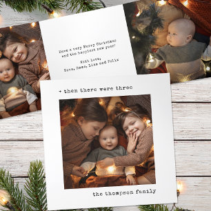 Minimalist Christmas Then There Were Three Family Tri-Fold Holiday Card