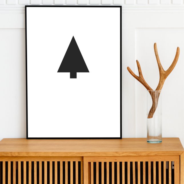 Minimalist Christmas Tree | Black and White Simple Poster (Creator Uploaded)
