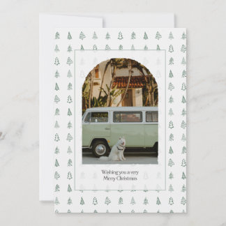 Minimalist Christmas Tree Border Holiday Card