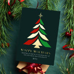 Minimalist Christmas Tree Corporate Greeting Foil Holiday Card<br><div class="desc">Minimalist Elegant Christmas Tree Greeting Corporate Holiday Card. Bring joy to your close ones and make the celebration unforgettable. For further customization,  please click the blue button to the right and use the design tool to modify this template.</div>