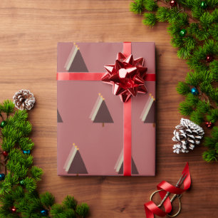 minimalist Christmas tree holiday pink mauve Wrapping Paper