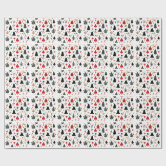 Minimalist Christmas Tree Icons  Wrapping paper