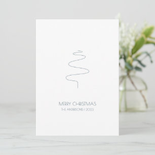 Minimalist Christmas tree line for customer Holiday Card