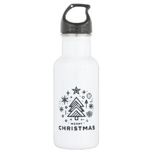 Minimalist Christmas Tree Merry Christmas Design 532 Ml Water Bottle