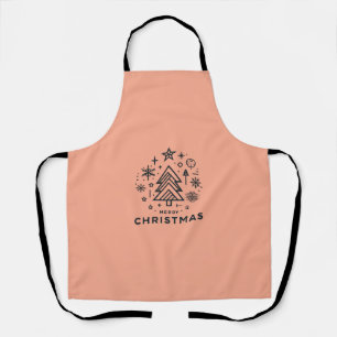 Minimalist Christmas Tree Merry Christmas Design Apron