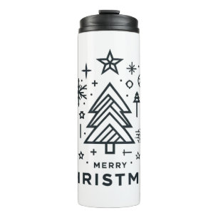 Minimalist Christmas Tree Merry Christmas Design Thermal Tumbler