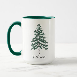 Minimalist Christmas Tree Mug – Customisable Text 
