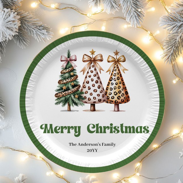 Minimalist Christmas Tree Personalized Name   Paper Plate (Minimalist Christmas Tree Personalized Name Paper Plates)
