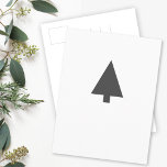 Minimalist Christmas Tree | Scandinavian Modern Postcard<br><div class="desc">Minimalist, bold and simple christmas tree silhouette design postcard in a 'scandi' scandinavian design style. The modern, minimal and bold design stands out from traditional christmas designs and is the perfect choice for the festive season. In striking monochrome black and white - also available in other colours. | #scandi #scandinaviandesign...</div>