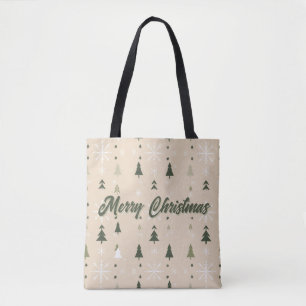 Minimalist Christmas Trees & Snowflakes  Tote Bag