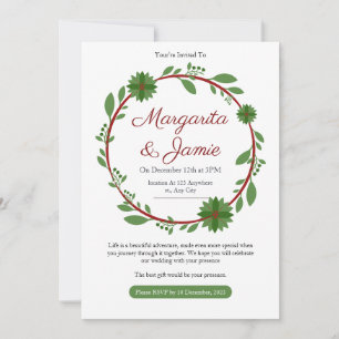 Minimalist Christmas Wedding Invitation