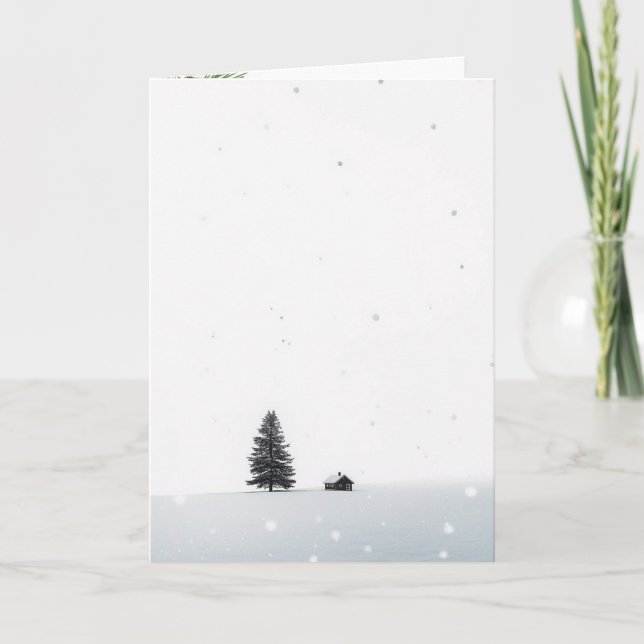 Minimalist Christmas Winter Scene Card (Front)