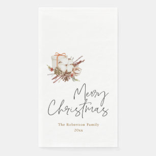 Minimalist Christmas with Cotton Bouquet Napkin