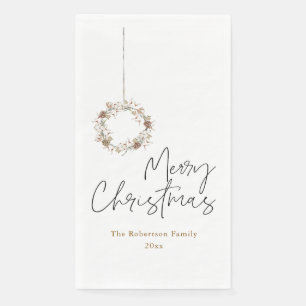 Minimalist Christmas Wreath Napkin