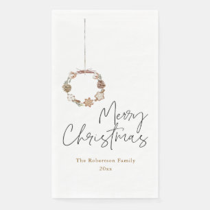 Minimalist Christmas Wreath Napkin