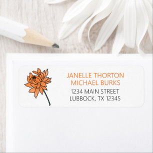 Minimalist Chrysanthemum Address Label