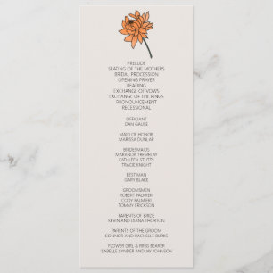Minimalist Chrysanthemum Wedding Program