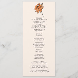 Minimalist Chrysanthemum Wedding Program