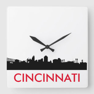 Minimalist Cincinnati Skyline Clock