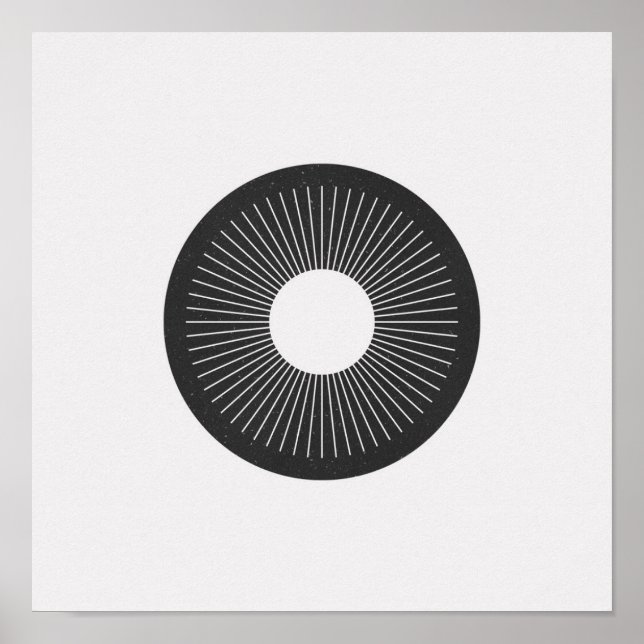 Minimalist Circle Iris Black and White Poster (Front)