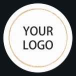 Minimalist Circle Logo  Classic Round Sticker<br><div class="desc">Simple circle add your logo stickers.</div>