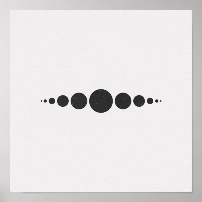 Minimalist Circles Black and White Poster (Front)