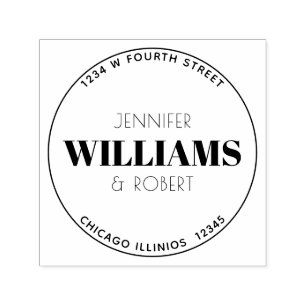 Minimalist Circular Return Address Label Self-inking Stamp