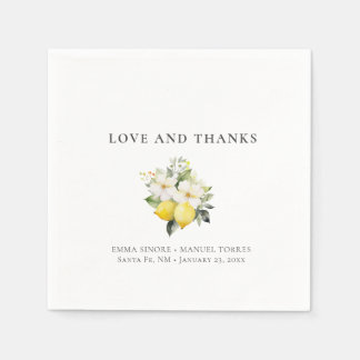 Minimalist Citrus Blooms flat Thank You Napkin