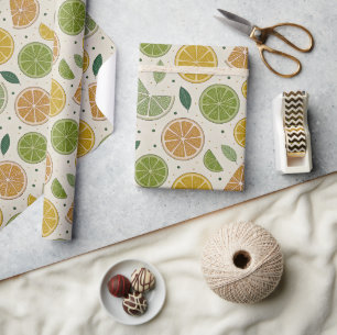 Minimalist Citrus Slice Gift Wrapping Paper