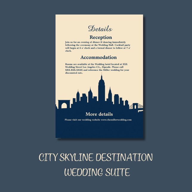 Minimalist City Lights Romance Wedding destination Enclosure Card (Creator Uploaded)