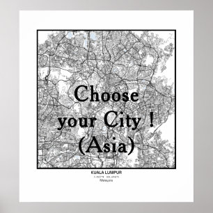 Minimalist City Maps Poster Line Art ASIA