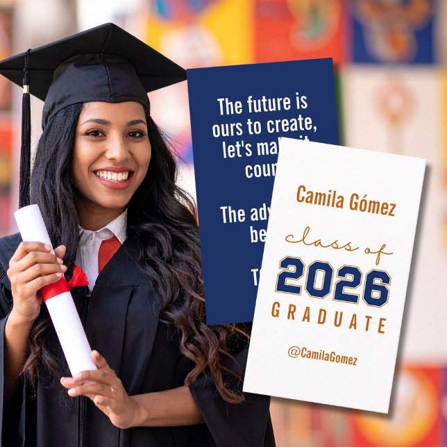 Minimalist Class of 2026 Graduate Custom Info Card (Creator Uploaded)