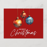 Minimalist Classic Bauble Christmas Red Blank 