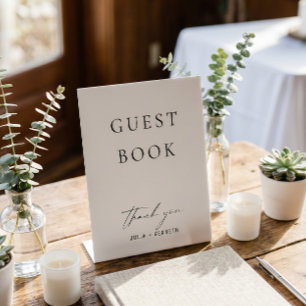 Minimalist Classic Black and White Guest Book Sign